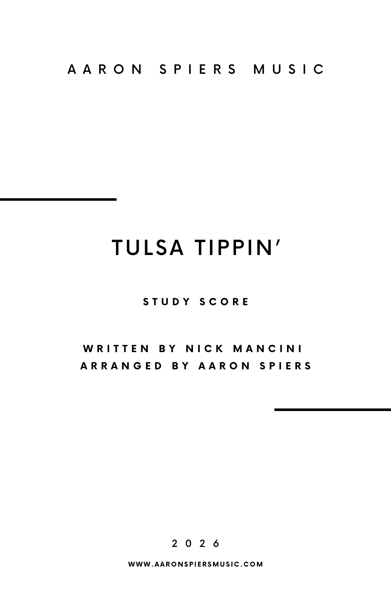 Tulsa Tippin' (Study Score)