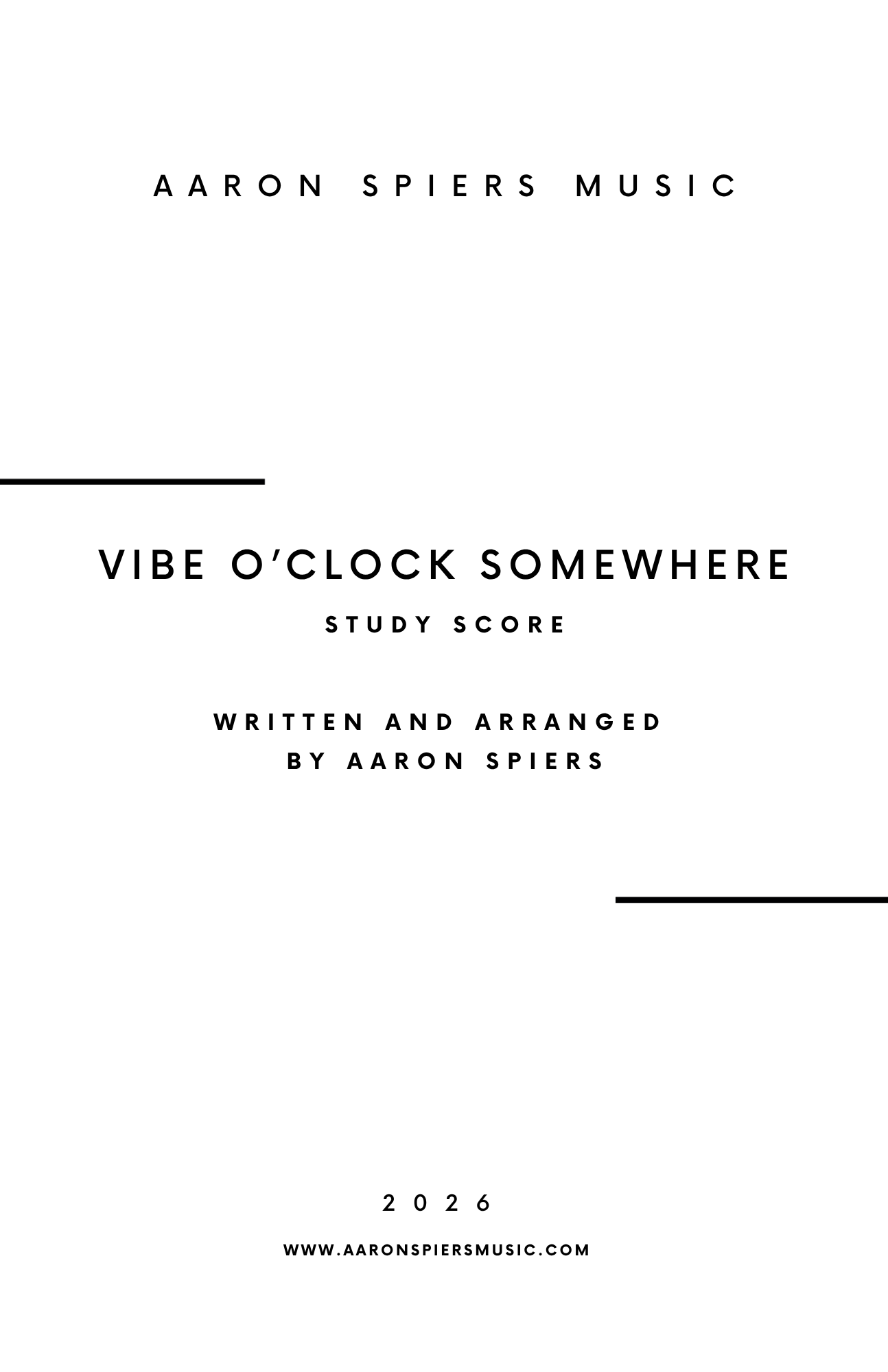 Vibe O'Clock Somewhere (Study Score)