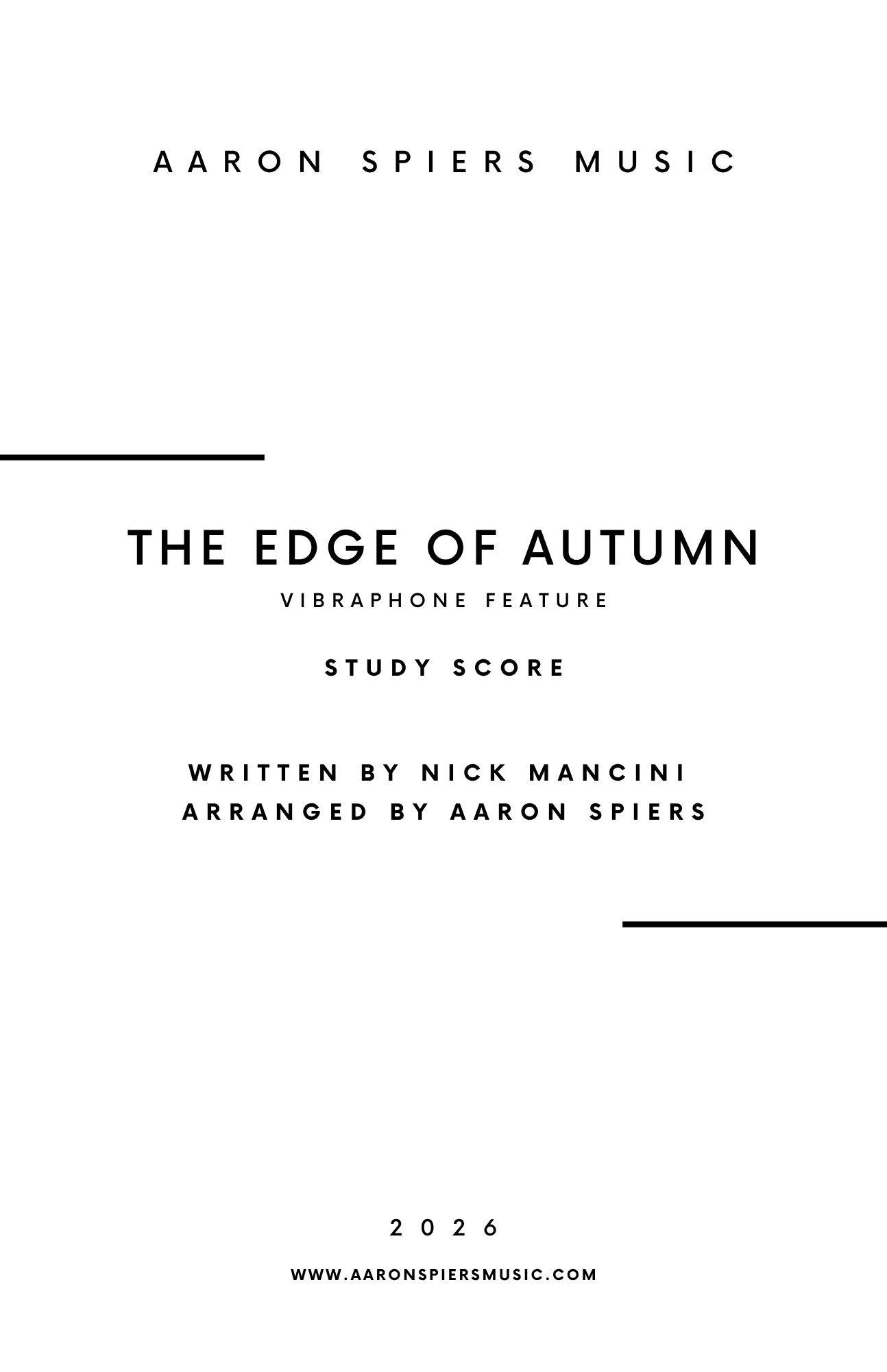 The Edge of Autumn (Study Score)