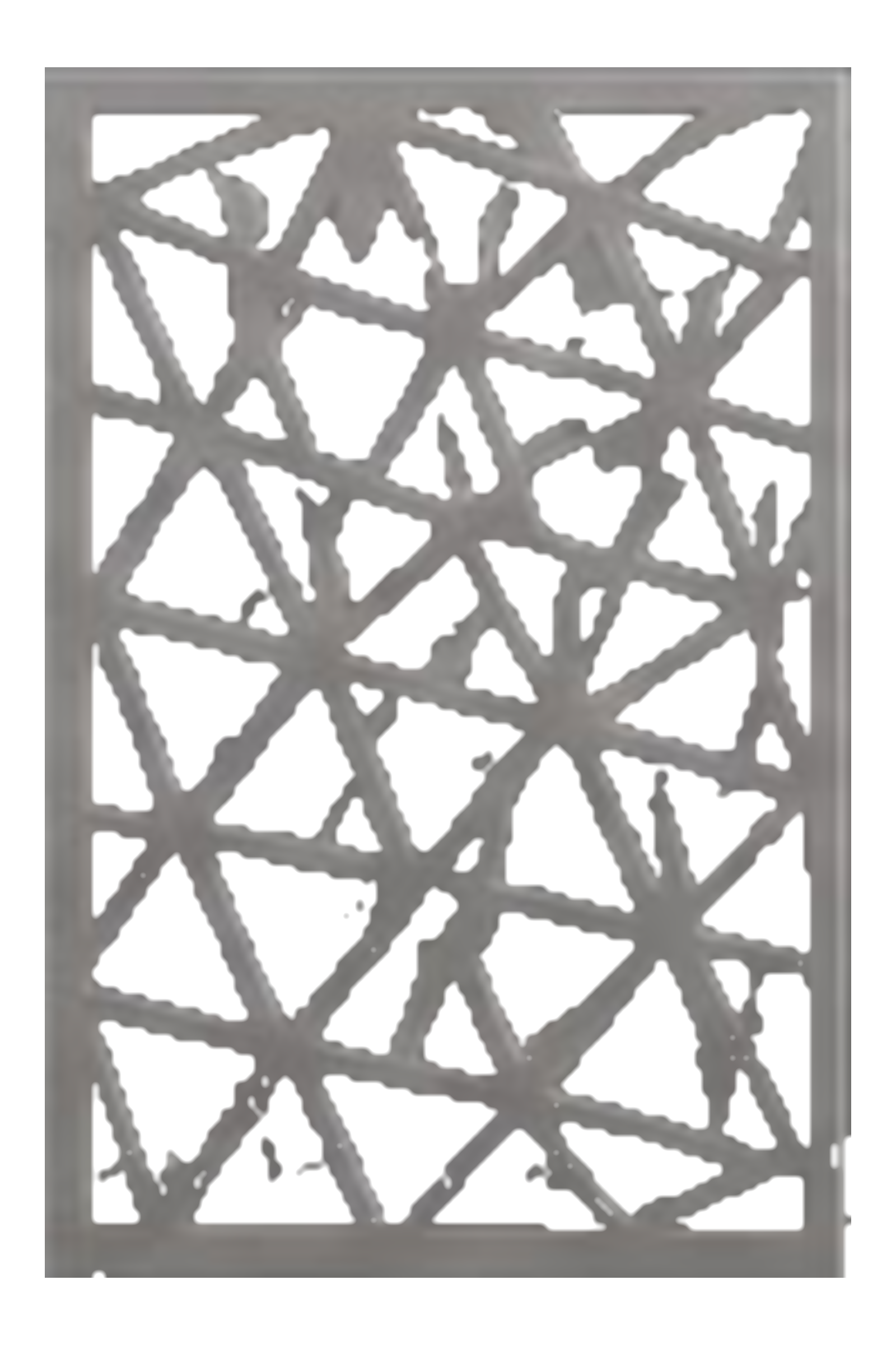 Abstract triangular CNC-cut metal screen