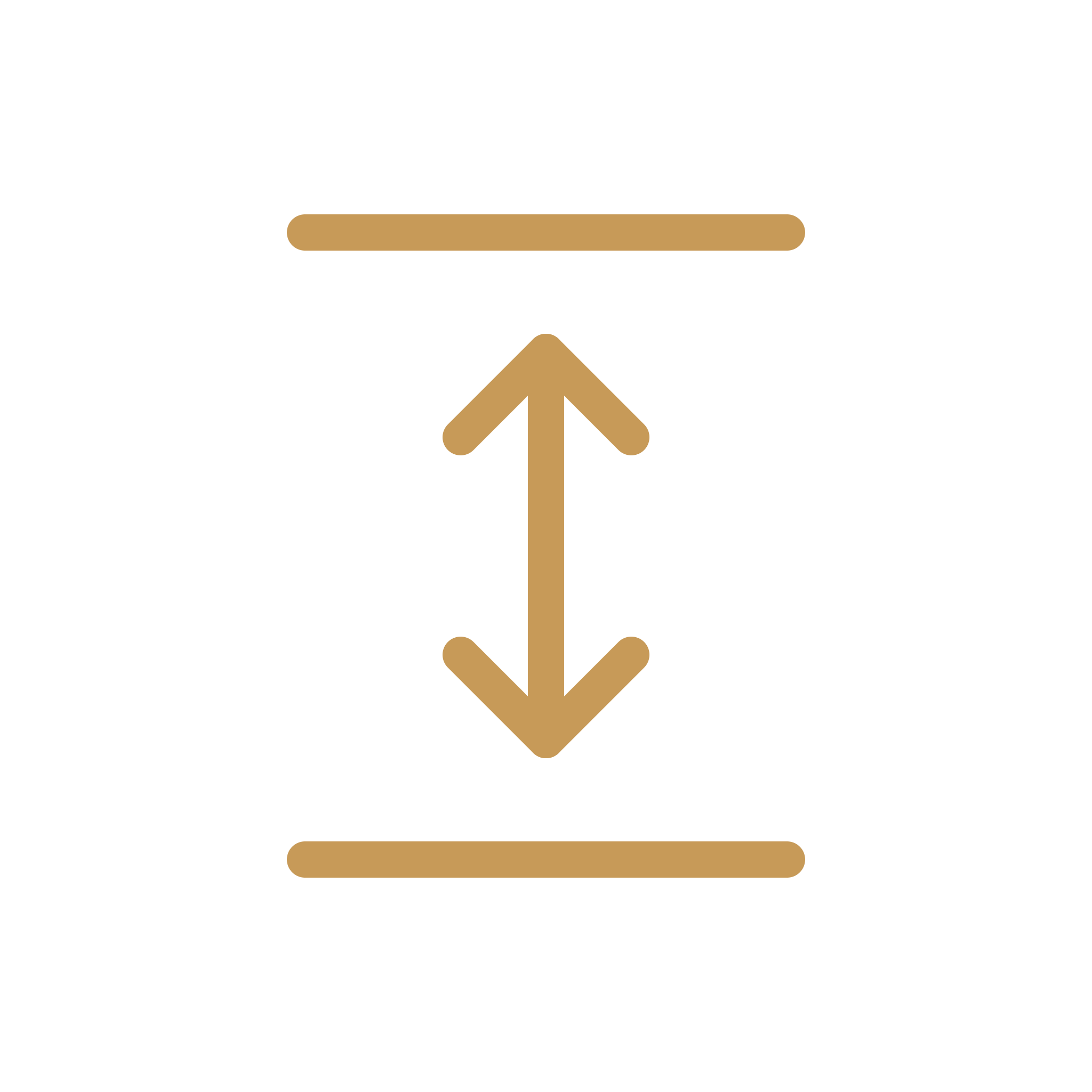 A black and gold icon of a hand with an index finger pointing upwards, representing the 'move-up' or 'upload' action.