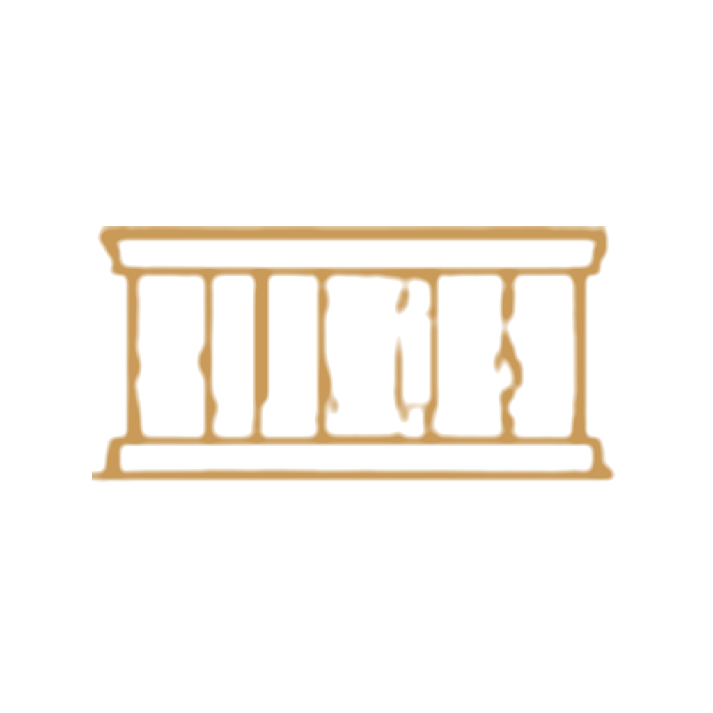 Cartoon of a brown prison cell block with barred windows on a black background.