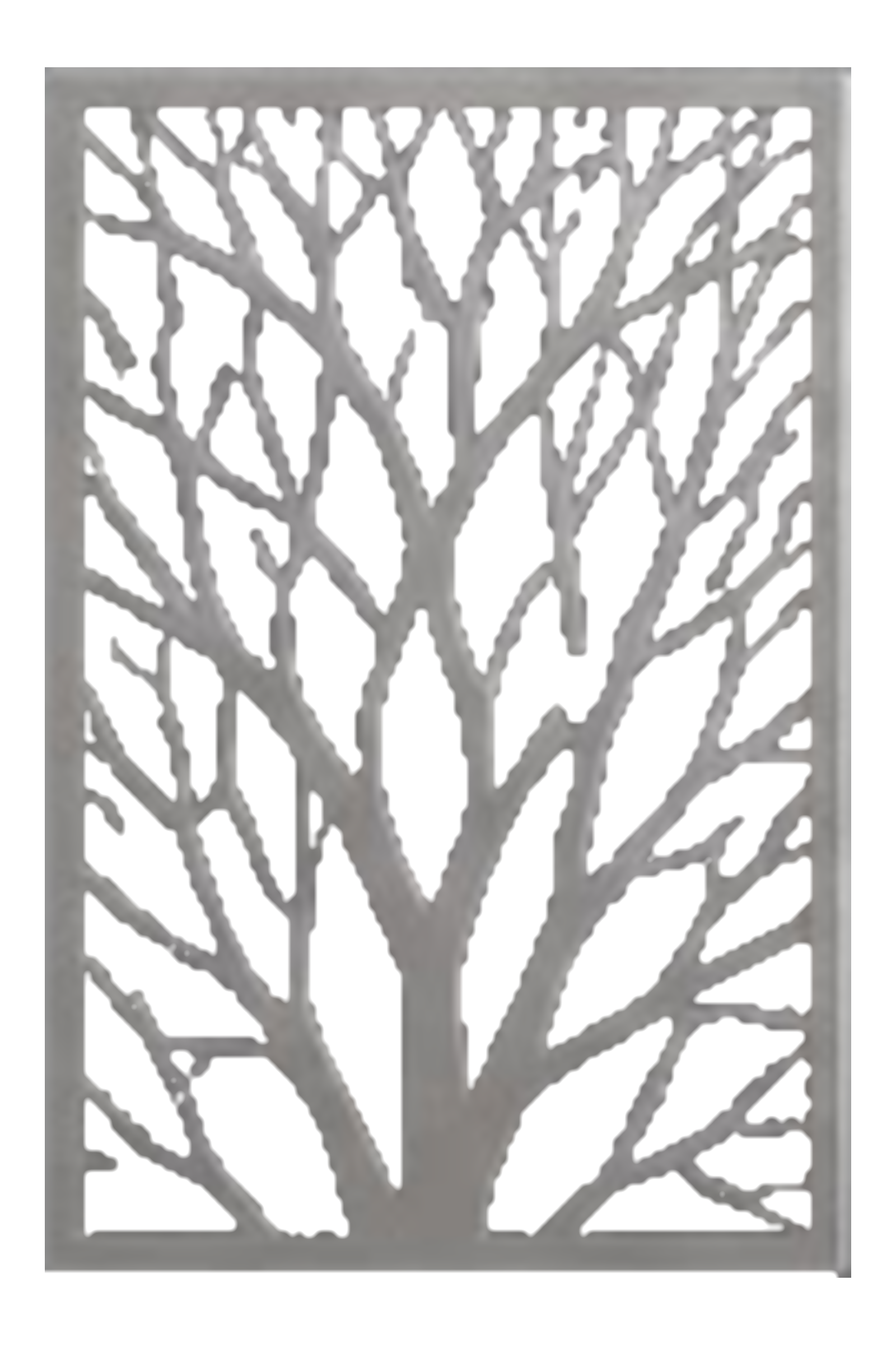 Branch-pattern CNC-cut decorative metal panel