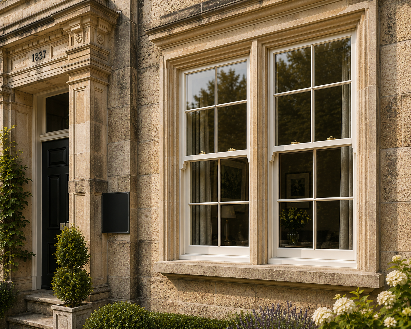 Elegant Georgian stone façade