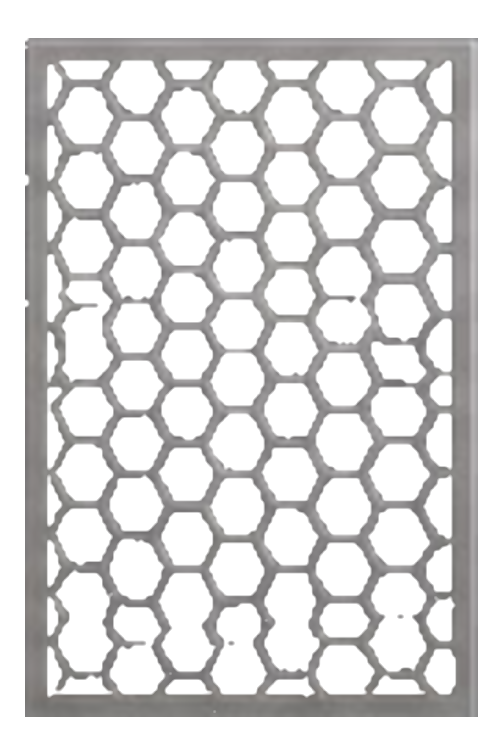 Hexagonal-pattern CNC-cut metal screen