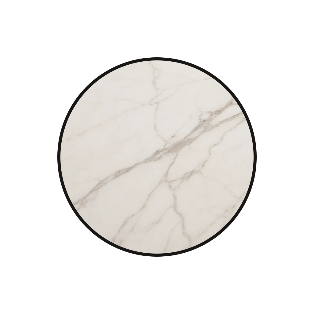 Close-up of a white marble surface with gray veining.