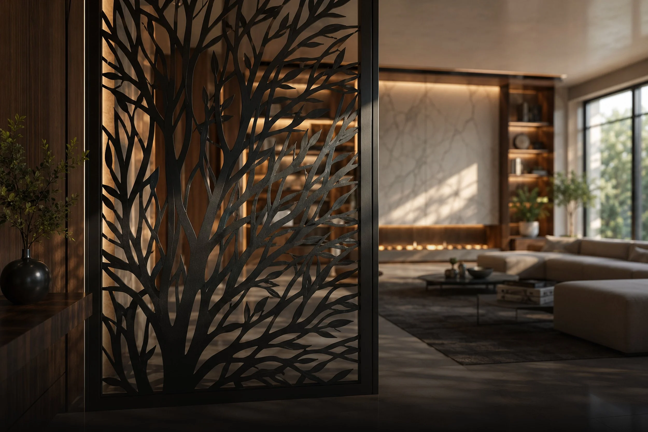 Precision-cut decorative screens, panels and architectural features.