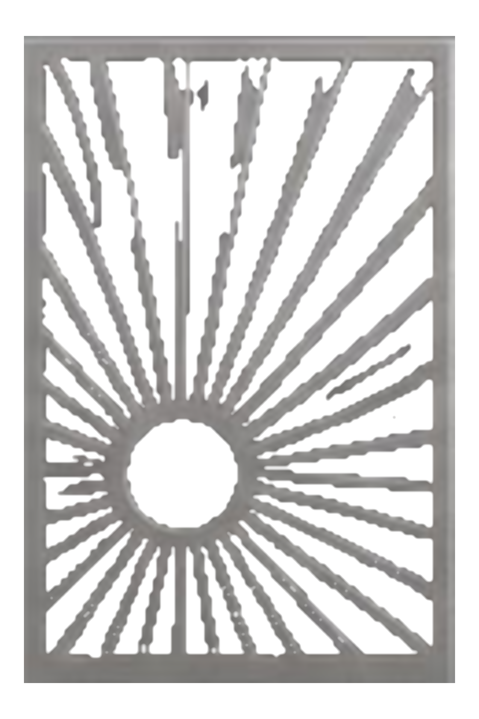 Sunburst-pattern decorative metal panel