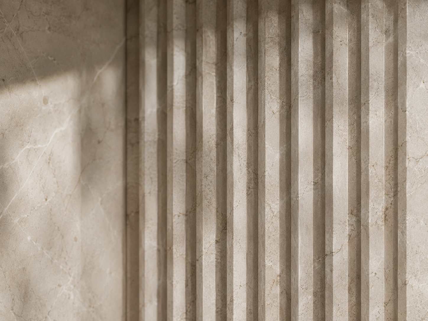 Close-up of precision fluted limestone detailing