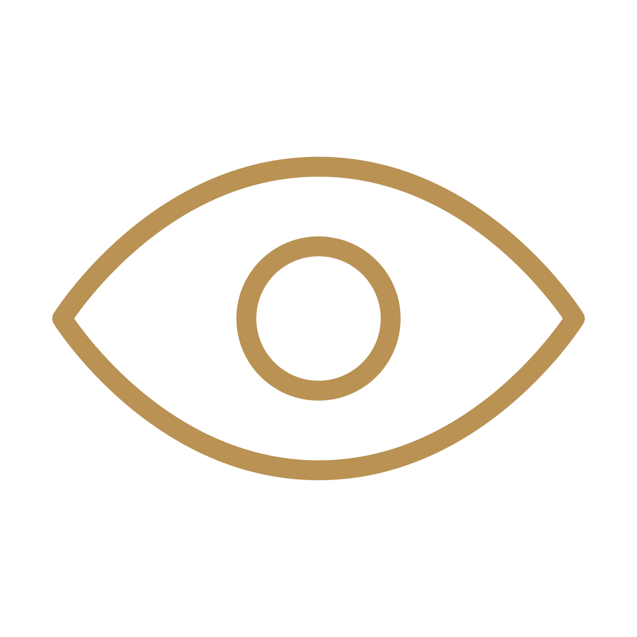Gold and black eye symbol logo.