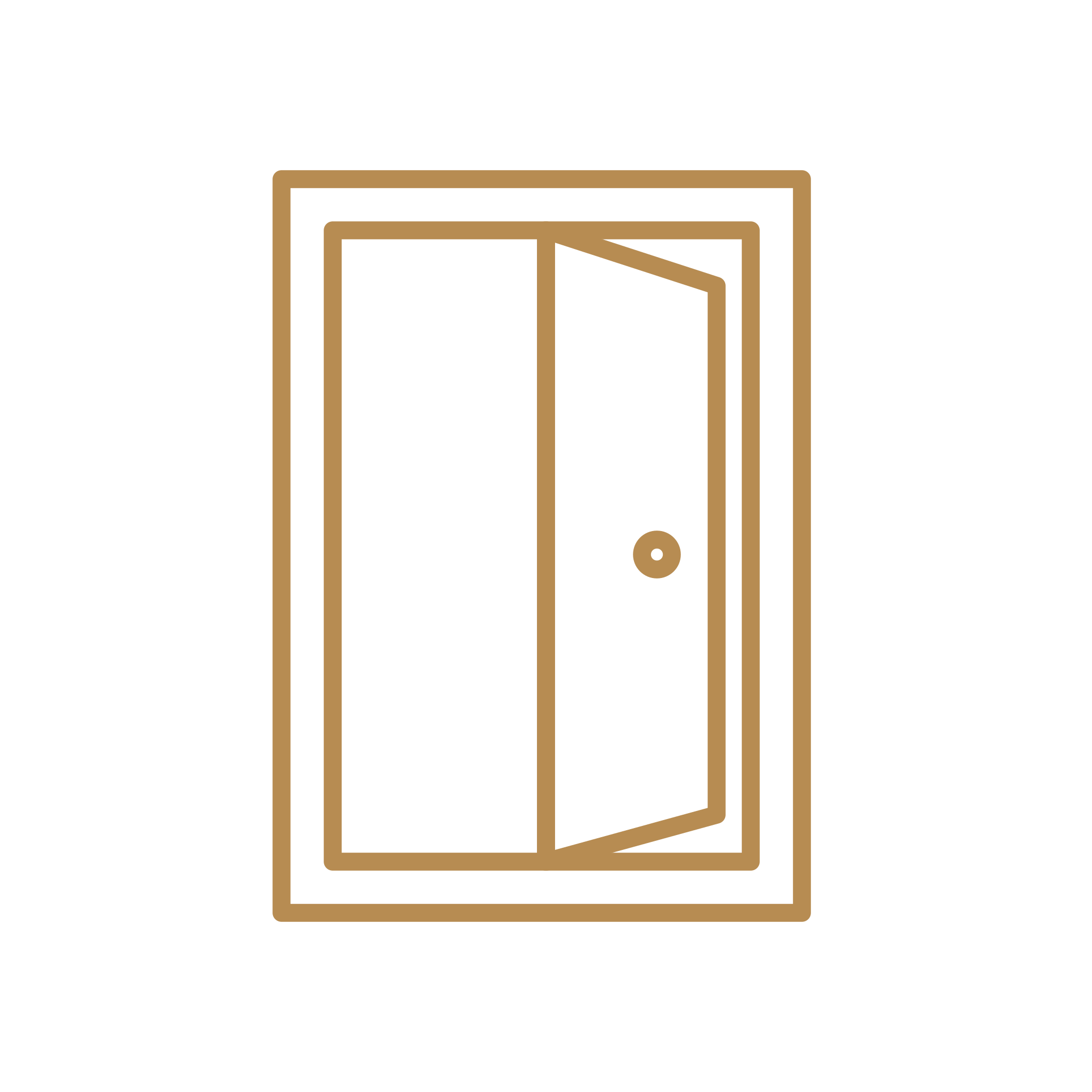 Made-to-measure glass door with minimal architectural detailing