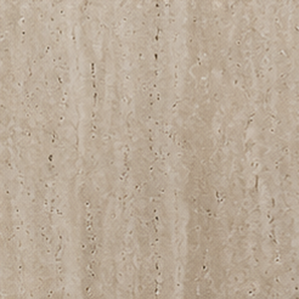 Travertine stone sample with linear cream and beige movement