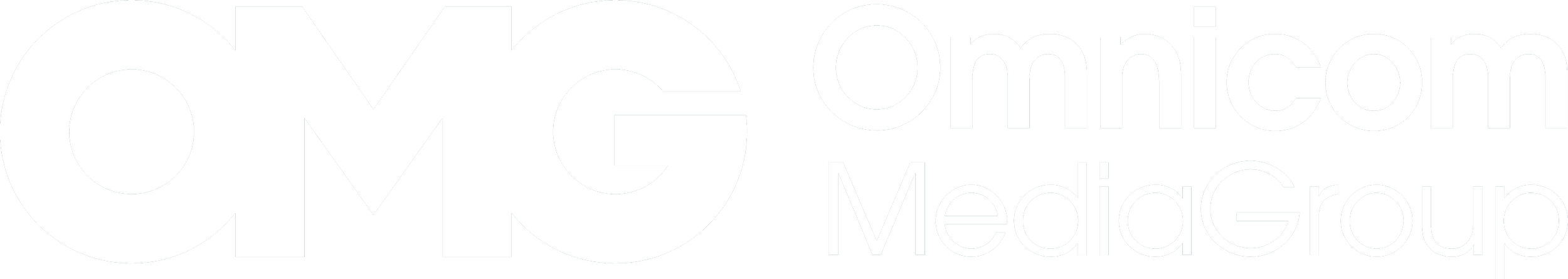 Omnicom Media Group logo in black and white.