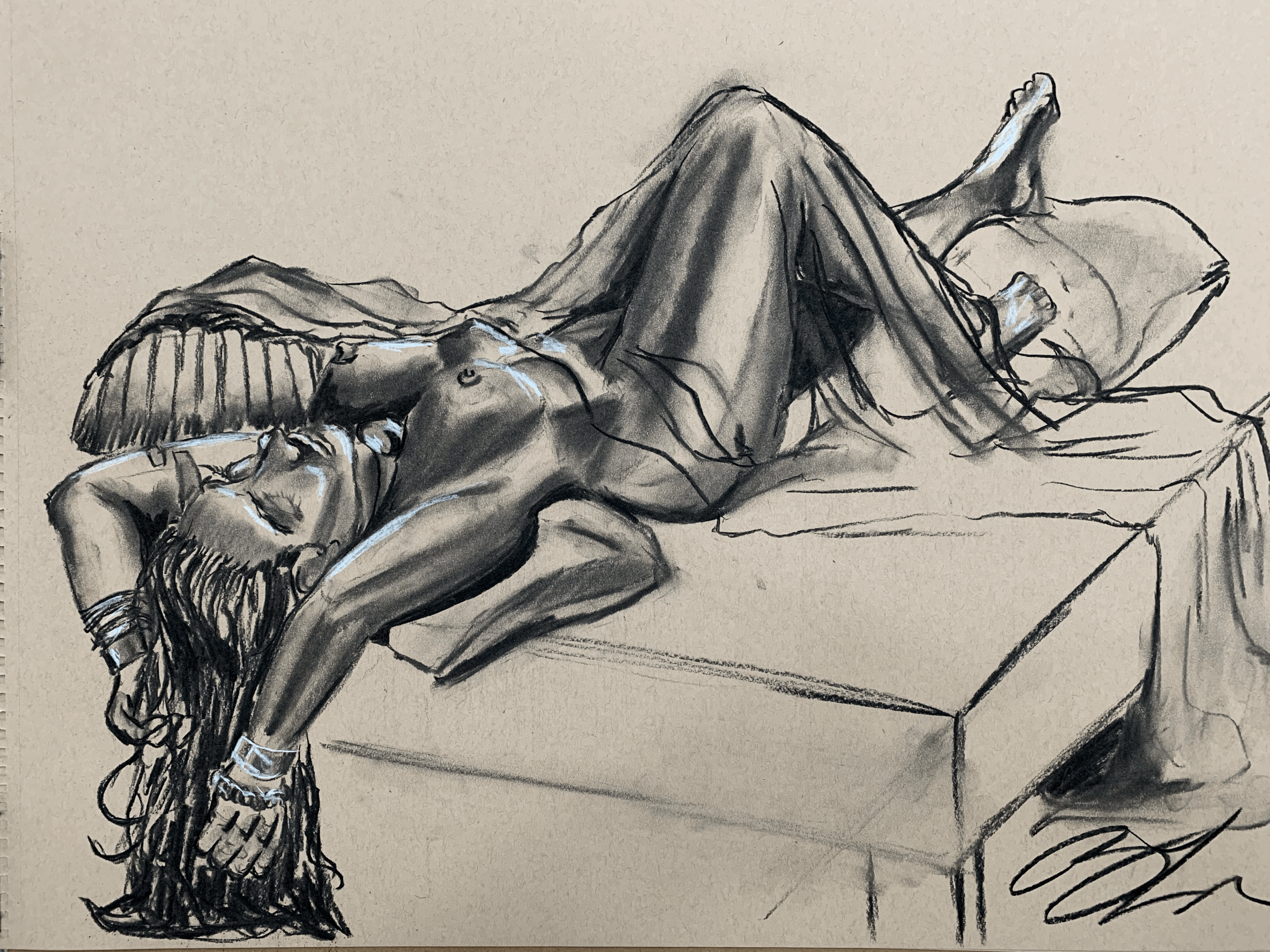 The Woman Laying in Bed