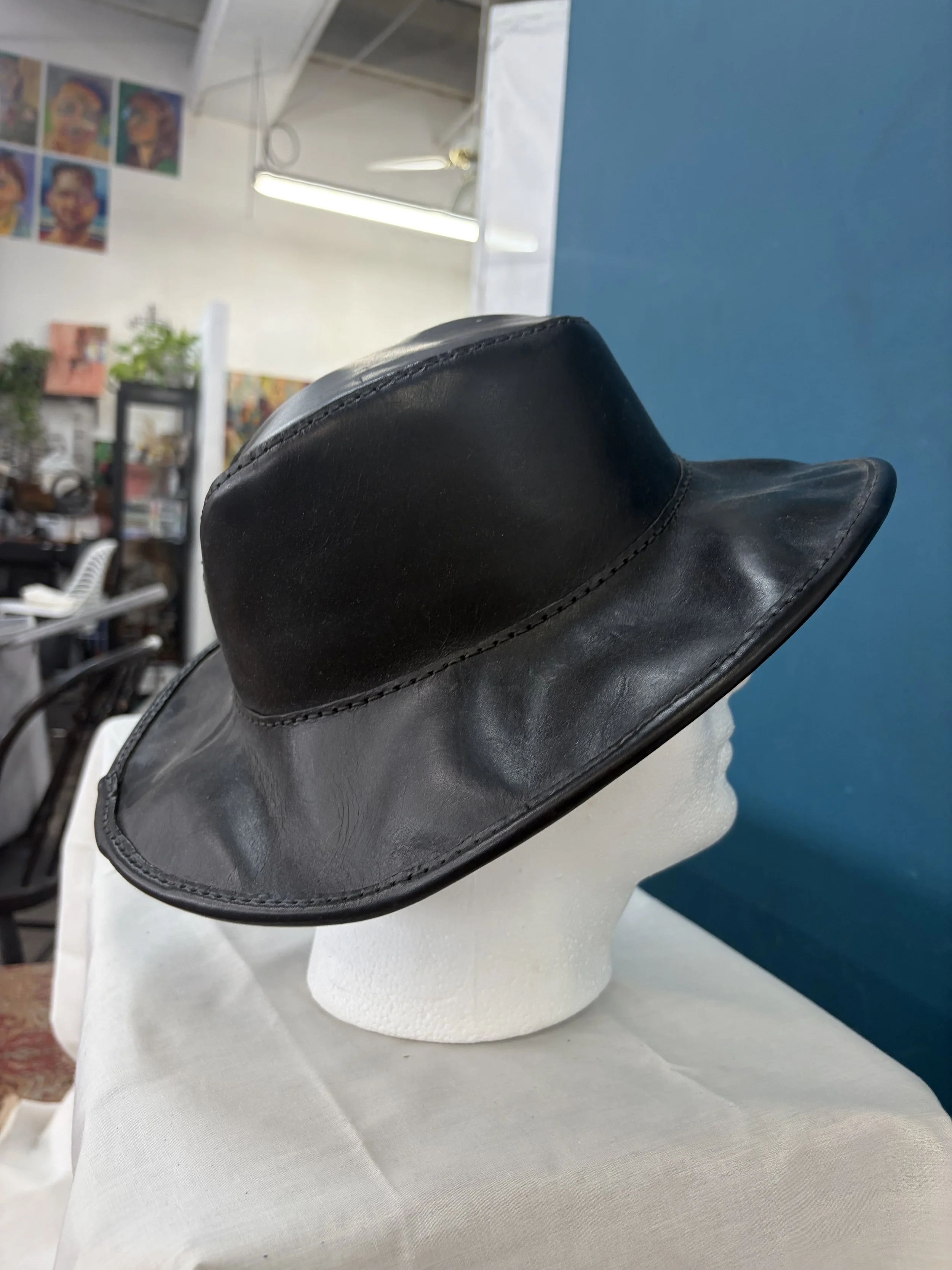 Black Leather Hat