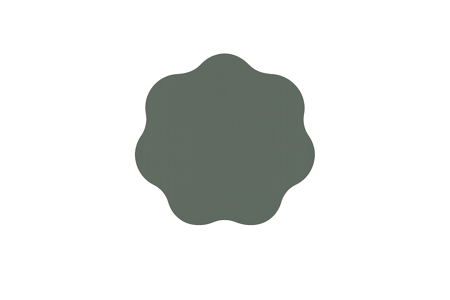 A top-down view of a grey, decorative, lattice-edged mirror on a black surface.