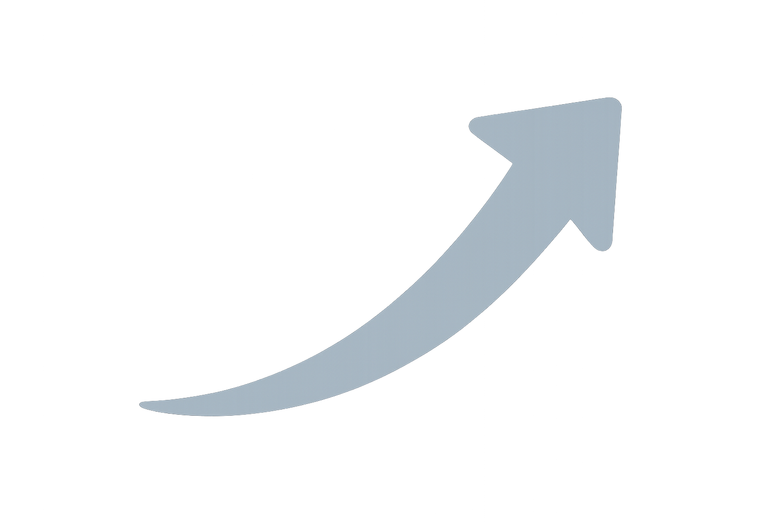 A light blue upward curved arrow on a black background.