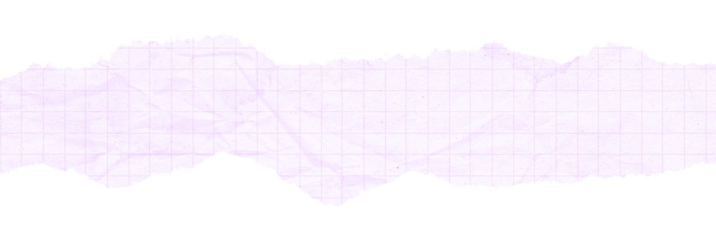An orchid colored piece of paper with ripped edges.