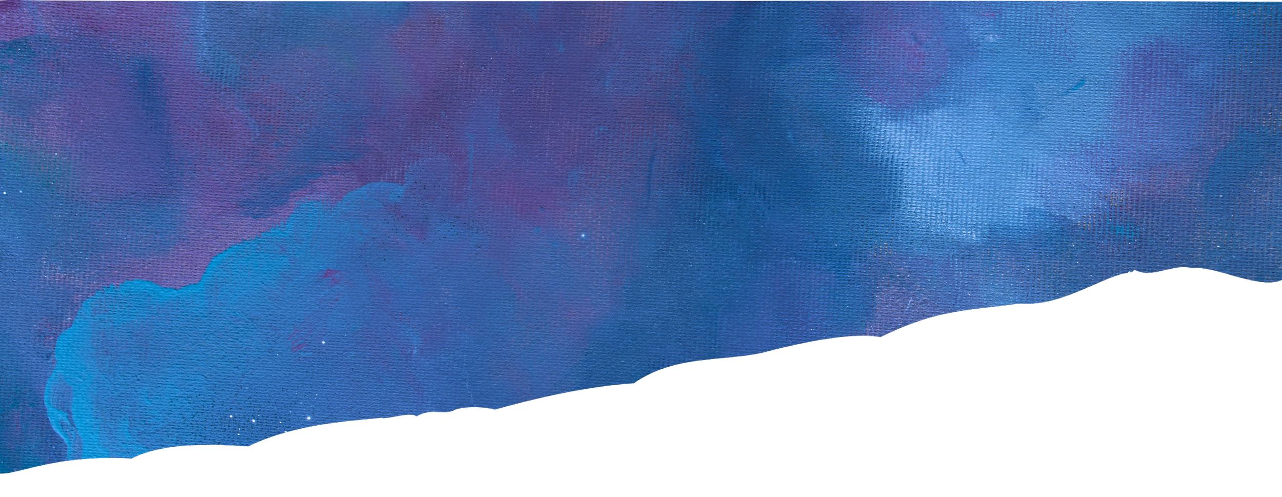 A colorful depiction of the night sky with a visible constellation and a silhouette of a mountain range at the bottom.