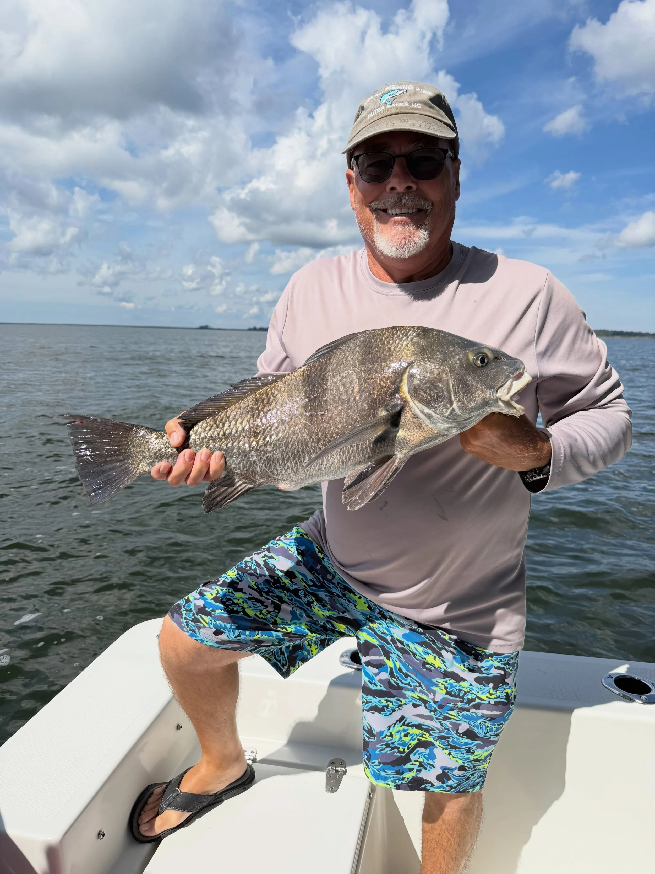 Happy Father&rsquo;s Day to all the dads out there! We celebrated Father&rsquo;s Day weekend with a catch of black drum and a bonus sheepshead! #outerbanks #blackdrum #sheepshead #fathersday #inshorefishing