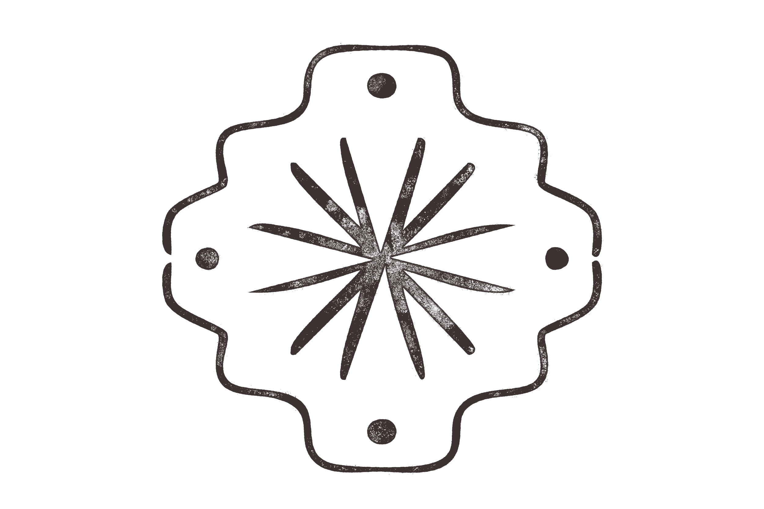 Stylized outline of a human head with a central explosion or burst inside, representing thoughts or ideas.