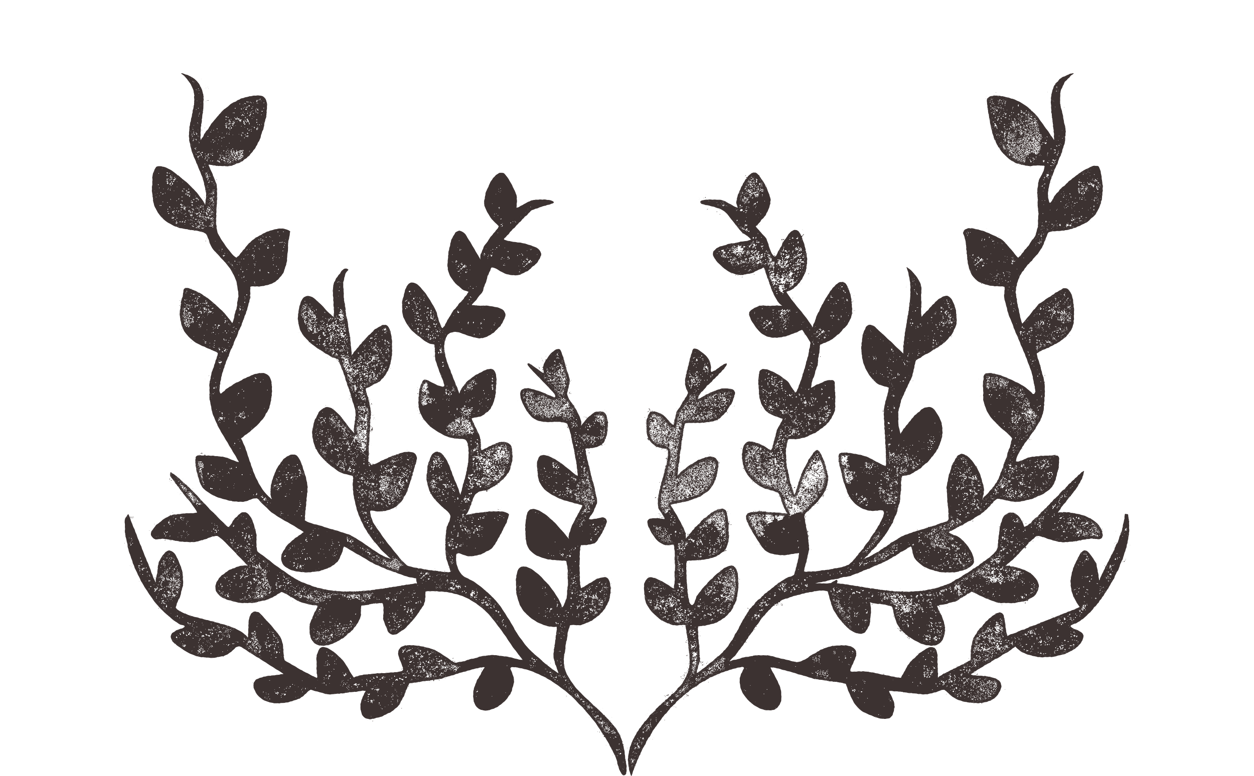 Silhouette of a decorative, vintage-style floral wreath with berries and leaves.