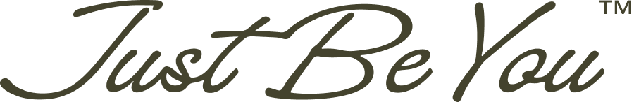 Logo with cursive text reading "Just Be You".
