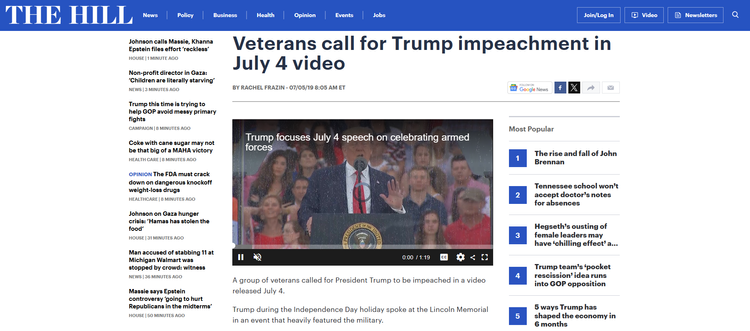 “I don’t see Donald Trump as someone who is serious about our values, who is serious about his job to serve the American people,” said Kyle Bibby, who served in the Marines.