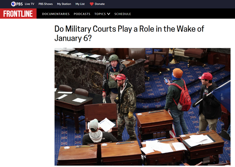 Kyle Bibby, a former Marine Corps infantry captain and now national campaigns manager at Common Defense, a veteran-led political activism organization, told FRONTLINE: “The military needs to be just as aggressive going after this just as they would a