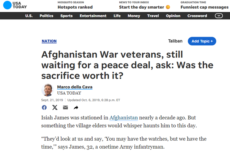 “Right after that, my first thought was, what the f--k are we still doing here?” says Bibby, now a lead organizer with Common Defense, a New York-based nonprofit with a mission is to draw veterans to progressive causes.