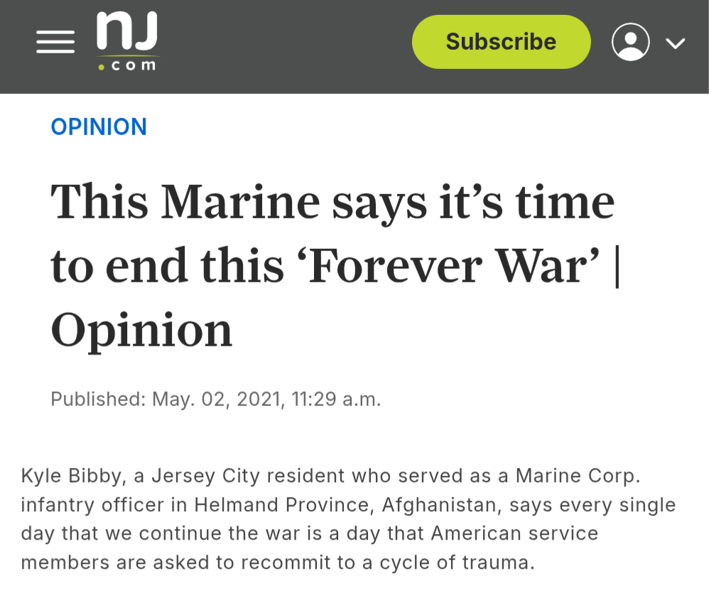 Every single day that we continue these wars is a day that American service members are asked to recommit to a cycle of trauma. 