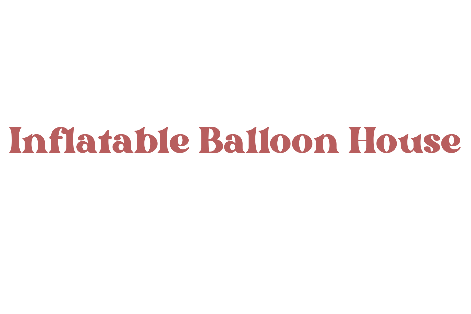 Text in pinkish-brown reading 'Inflatable Balloon House'.