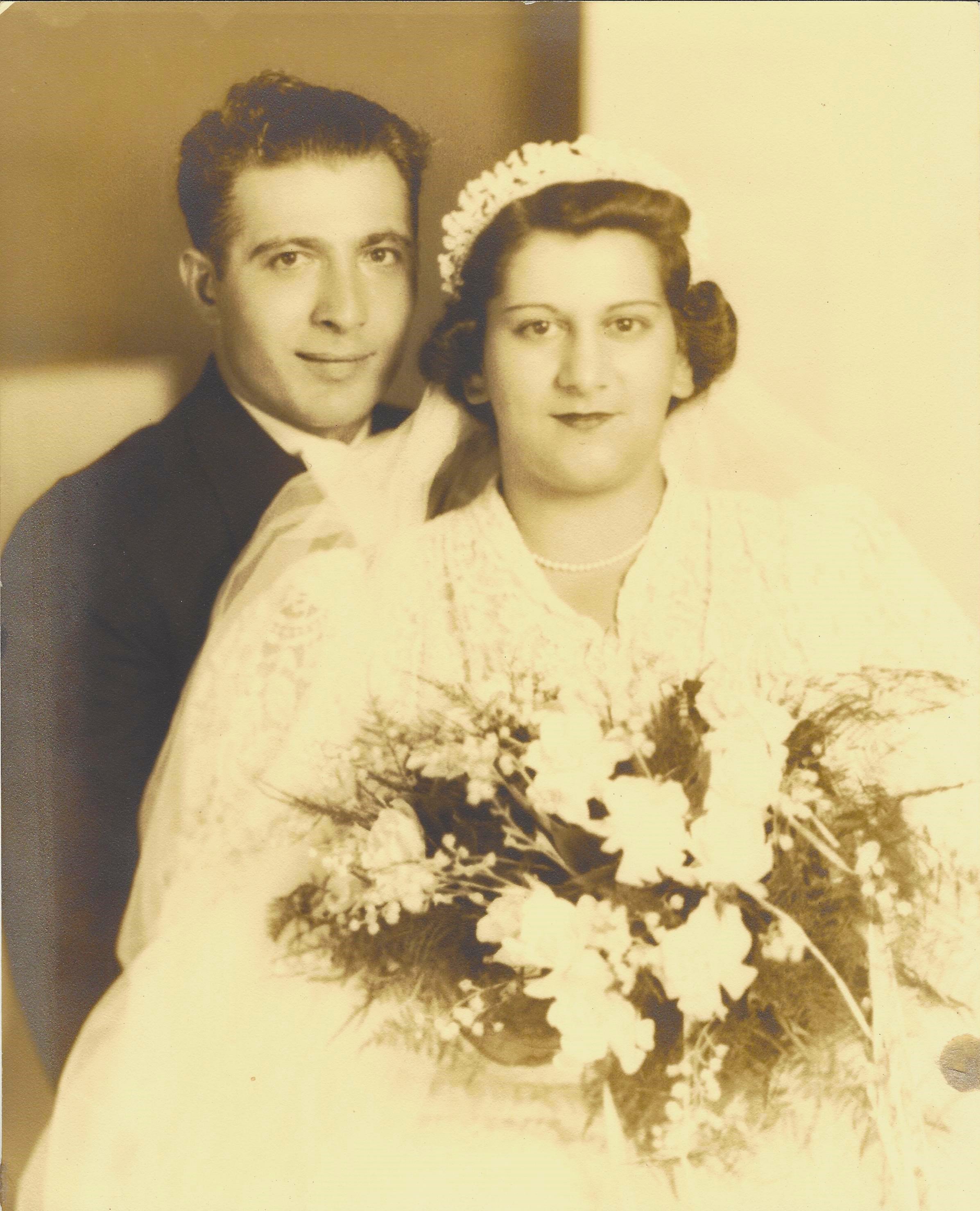 My Yiayia (grandmother) Theone and Papou (grandfather) at their wedding in 1938.Leonidas