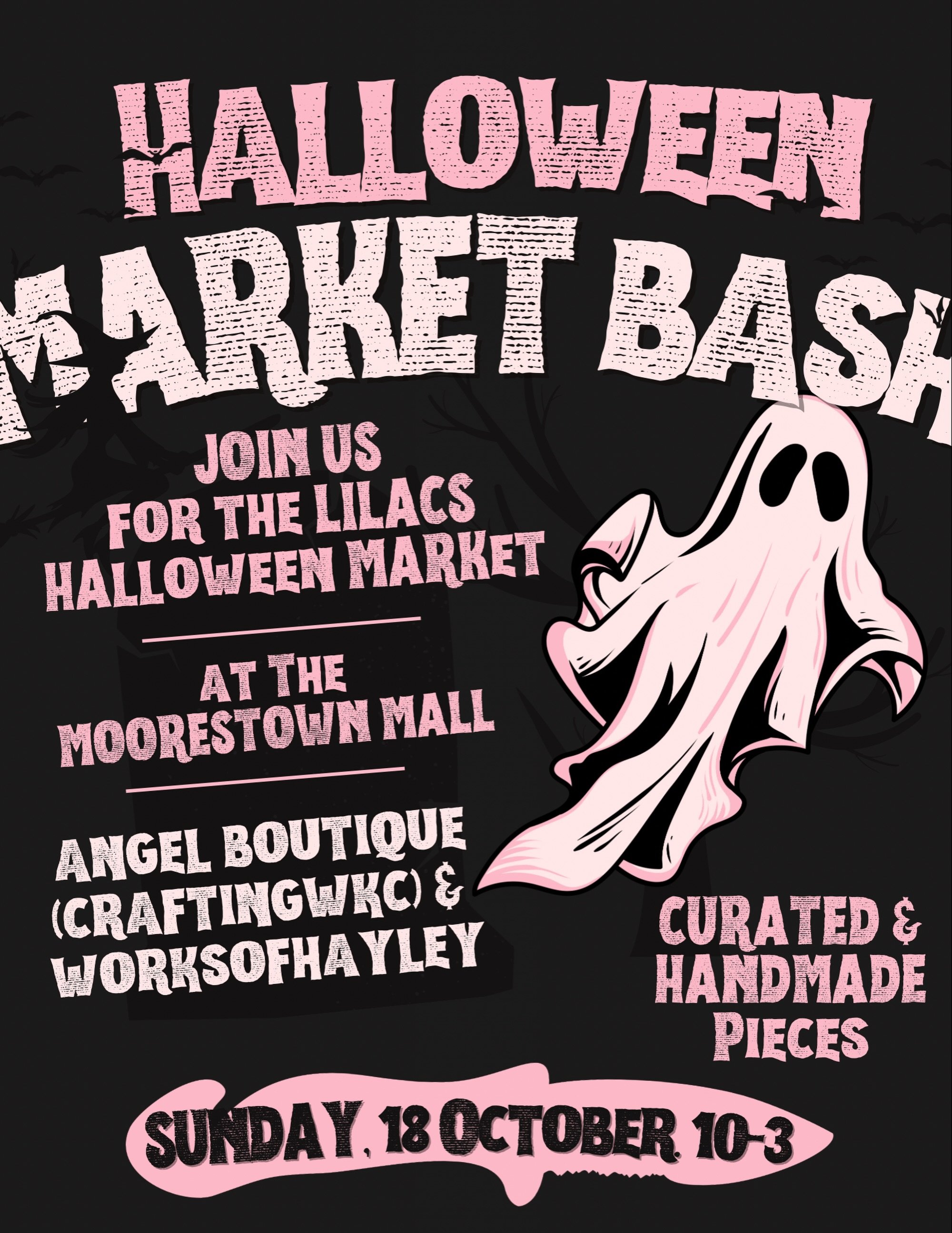 We are so excited to announce that we&rsquo;ll be at Lilac&rsquo;s Halloween Market at the Moorestown Mall!! 🎃🪽

Angel Boutique &amp; @worksofhayley will be bringing a mix of curated &amp; handmade pieces! Come shop with us and many other local ven
