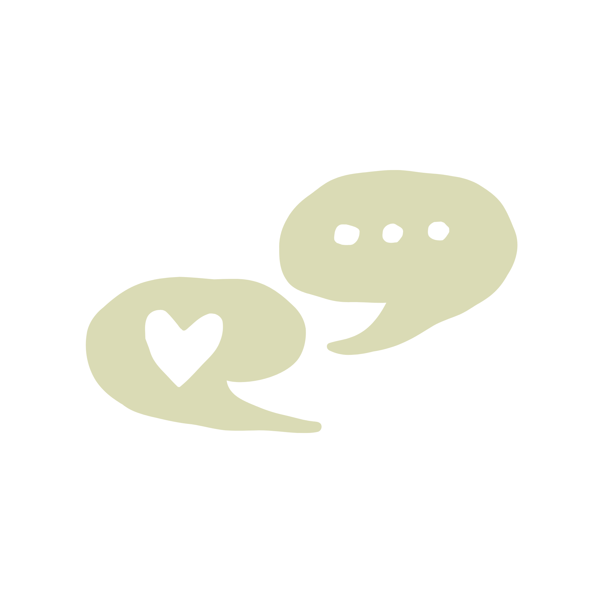 Illustration of a thought bubble with three dots, positioned above a stylized face with a heart-shaped nose, on a black background.