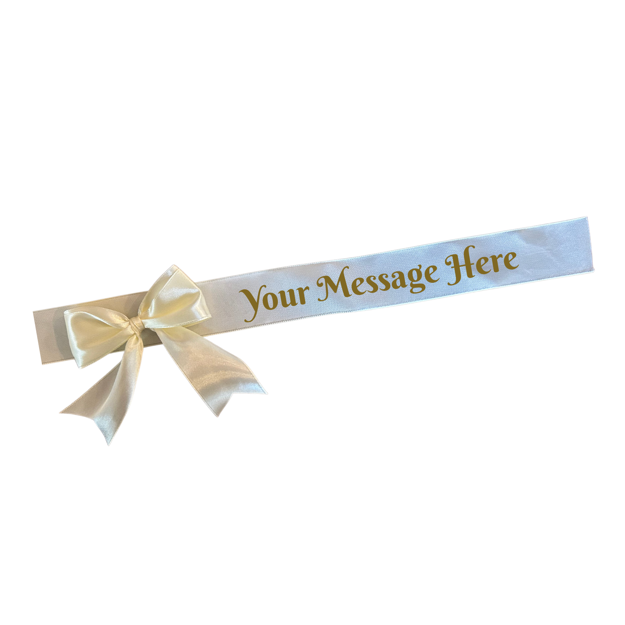 Pearl Bow and Satin ribbon with Customized Message 1