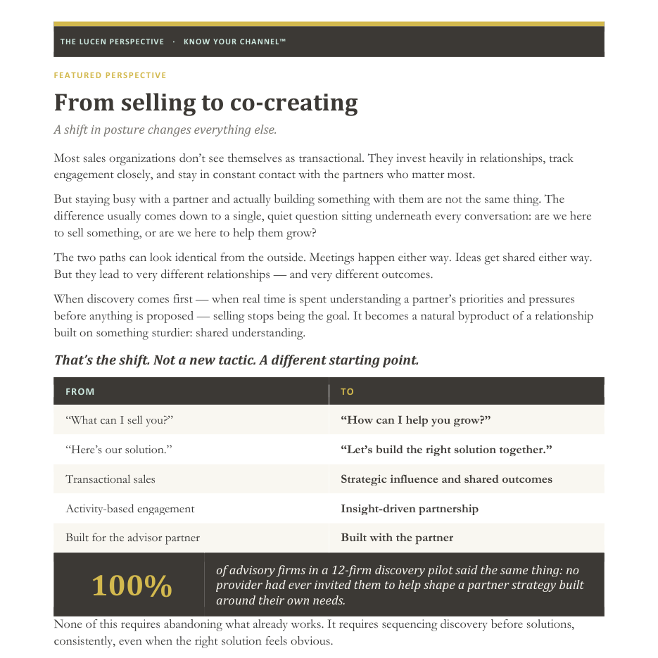 From selling to co-creating