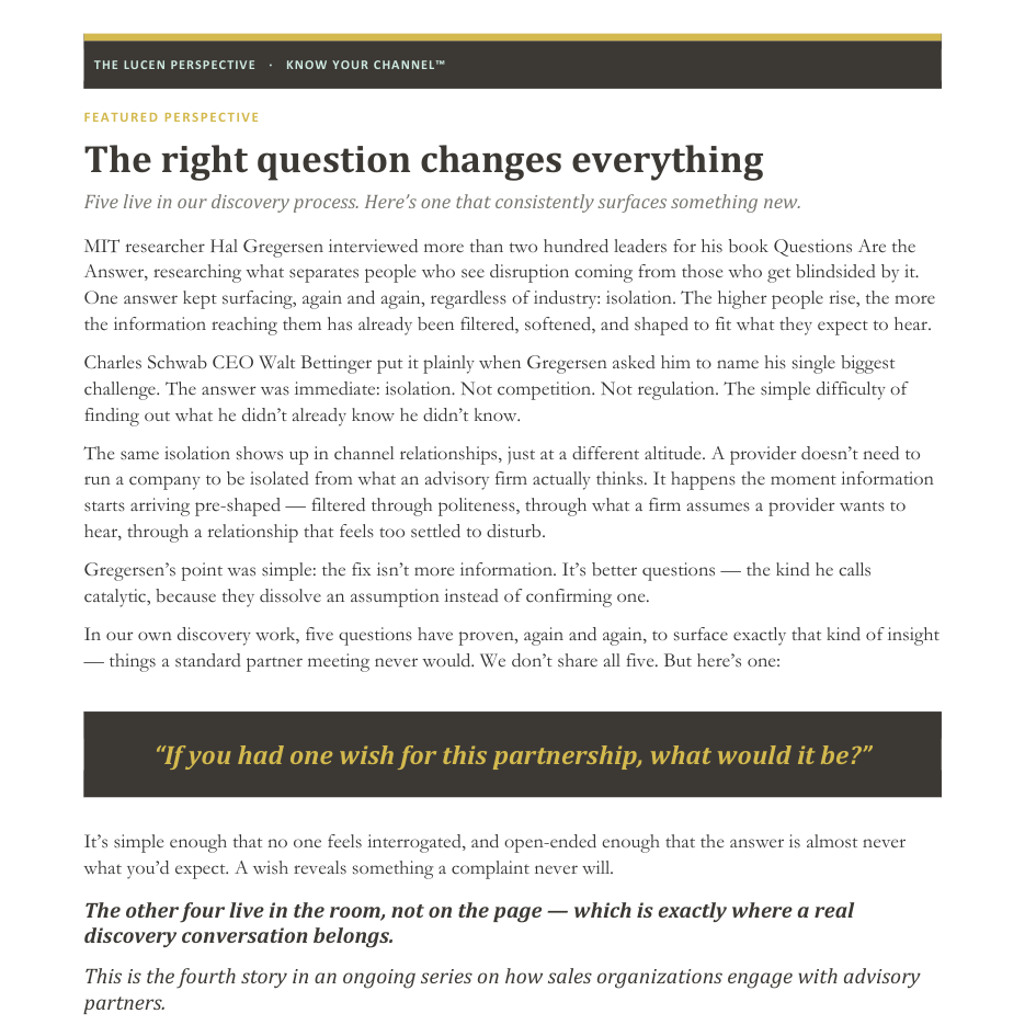 The right question changes everything