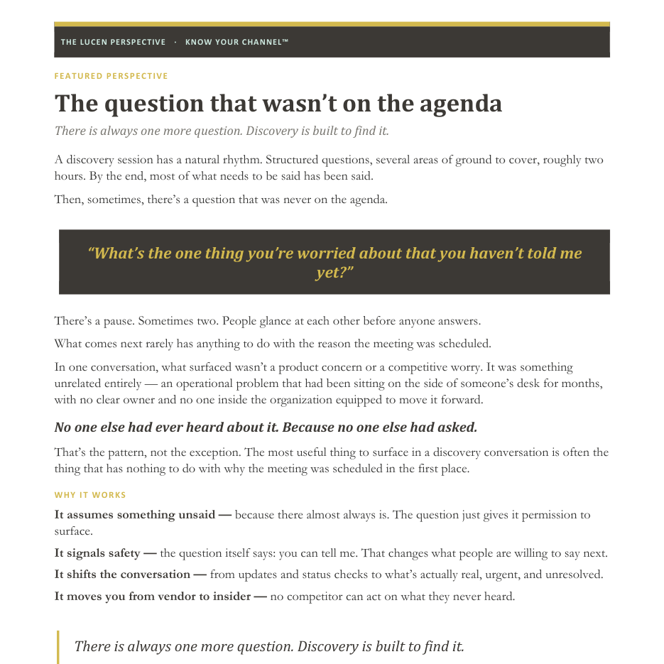 The question that wasn’t on the agenda