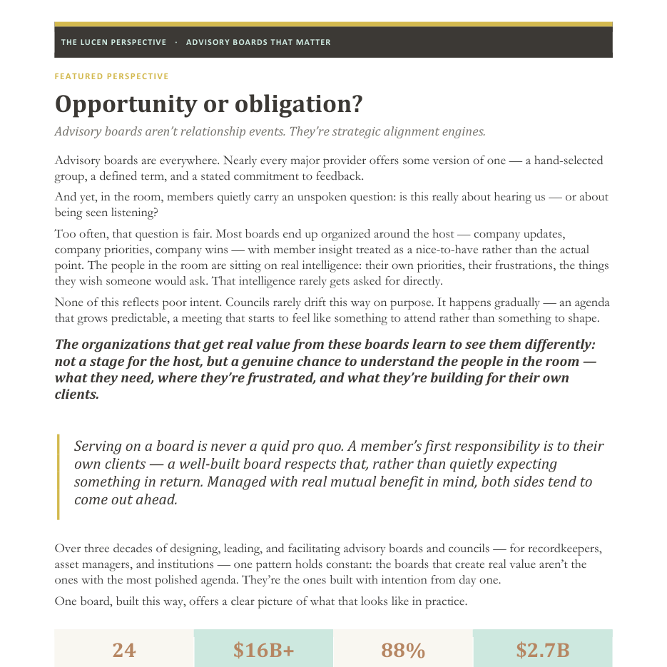 Opportunity or obligation?