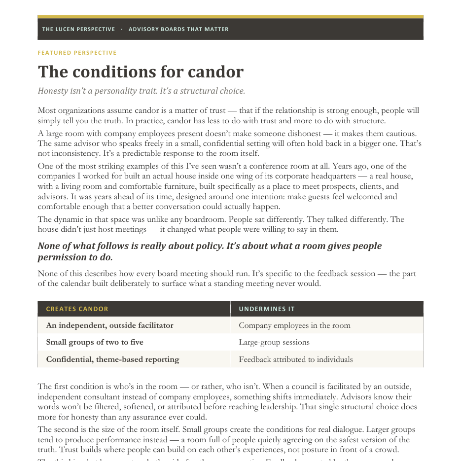 The conditions for candor