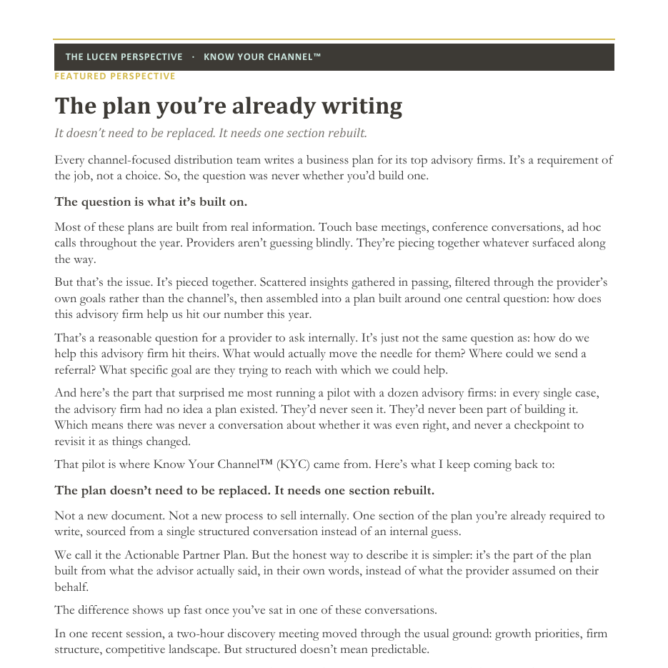 The plan you’re already writing