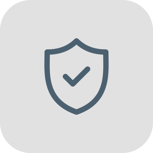 A shield with a checkmark inside, symbolizing security or protection.