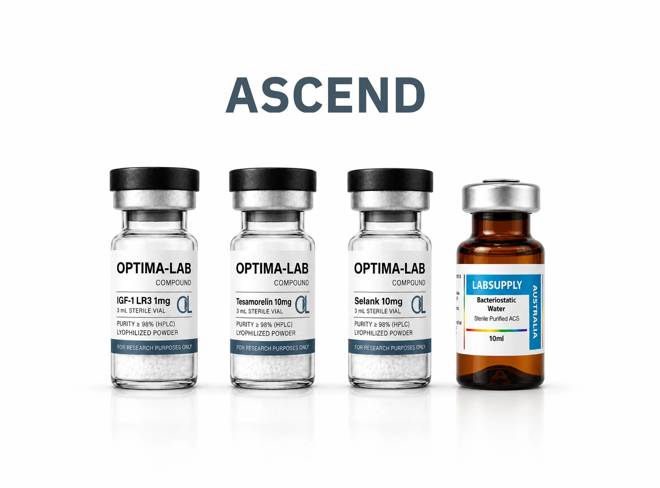 Grow Stronger. Recover Faster. Perform Better. Stack Tesamorelin 10mg, CJC 10mg, IGF-1 LR3 1mg+ FREE Bac water