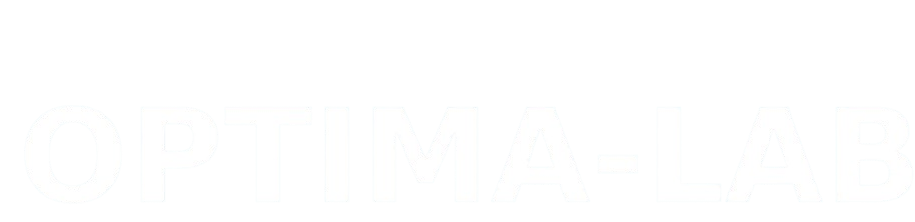 Bold white text on black background reading "OPTIMA-LAB"