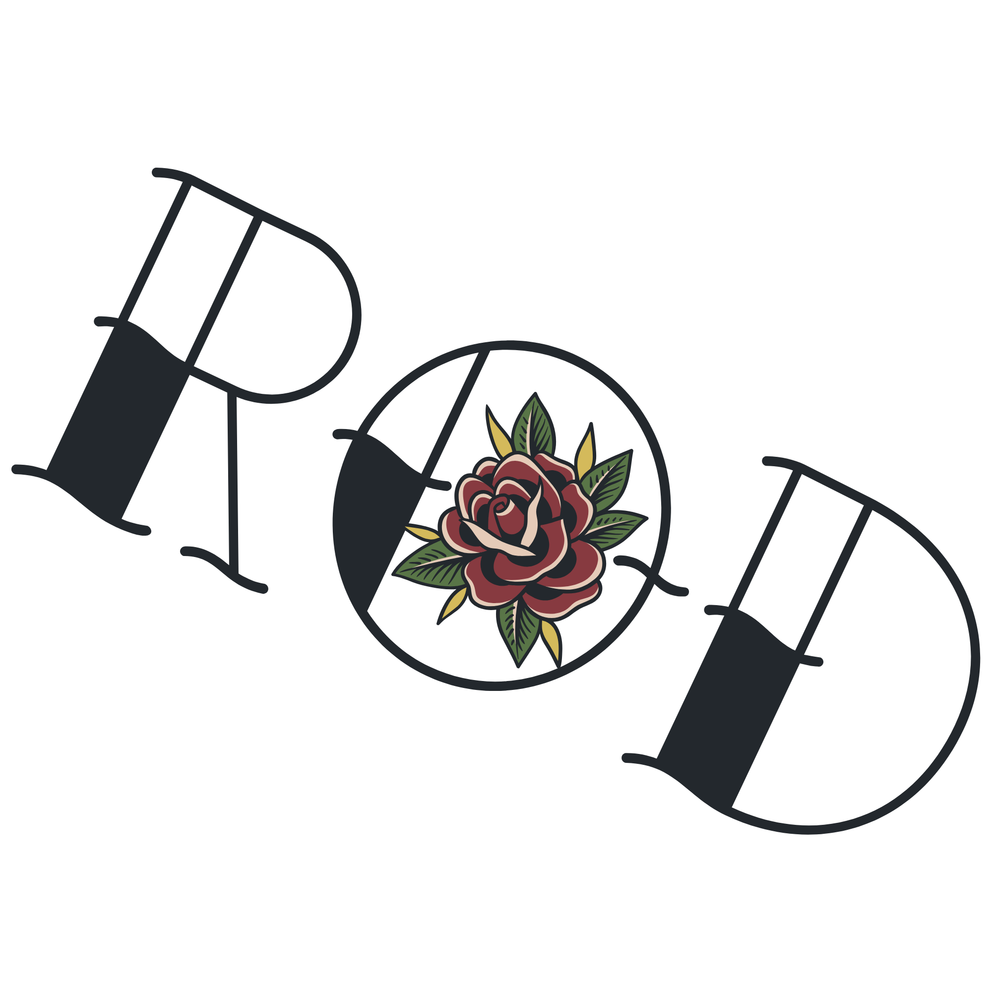 A black background featuring a stylized illustration of a watering can and a flower with leaves.