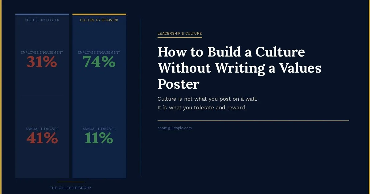 How to Build a Culture Without Writing a Values Poster