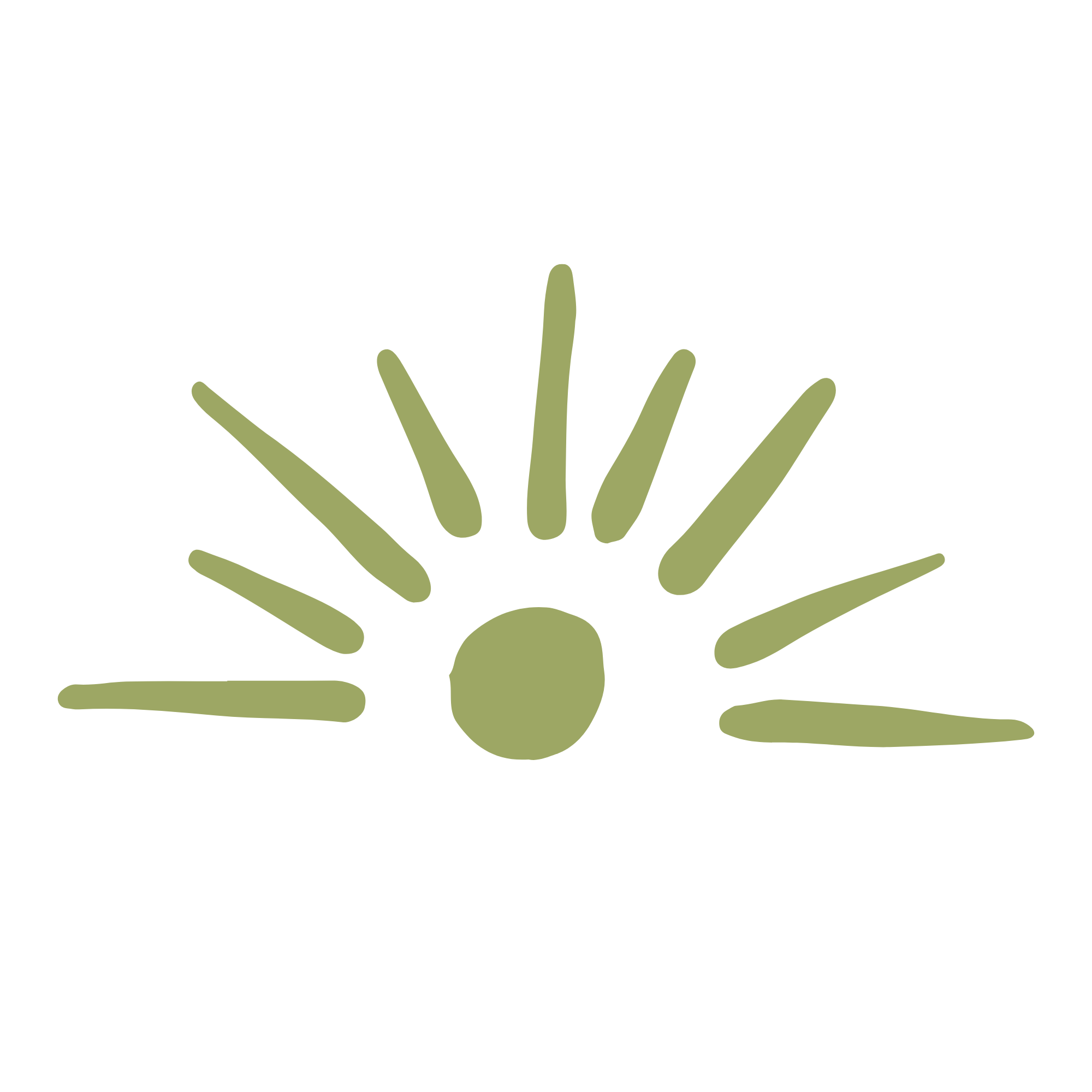 Illustration of a hand with extended fingers, showcasing stylized green lines resembling plant or vine elements.
