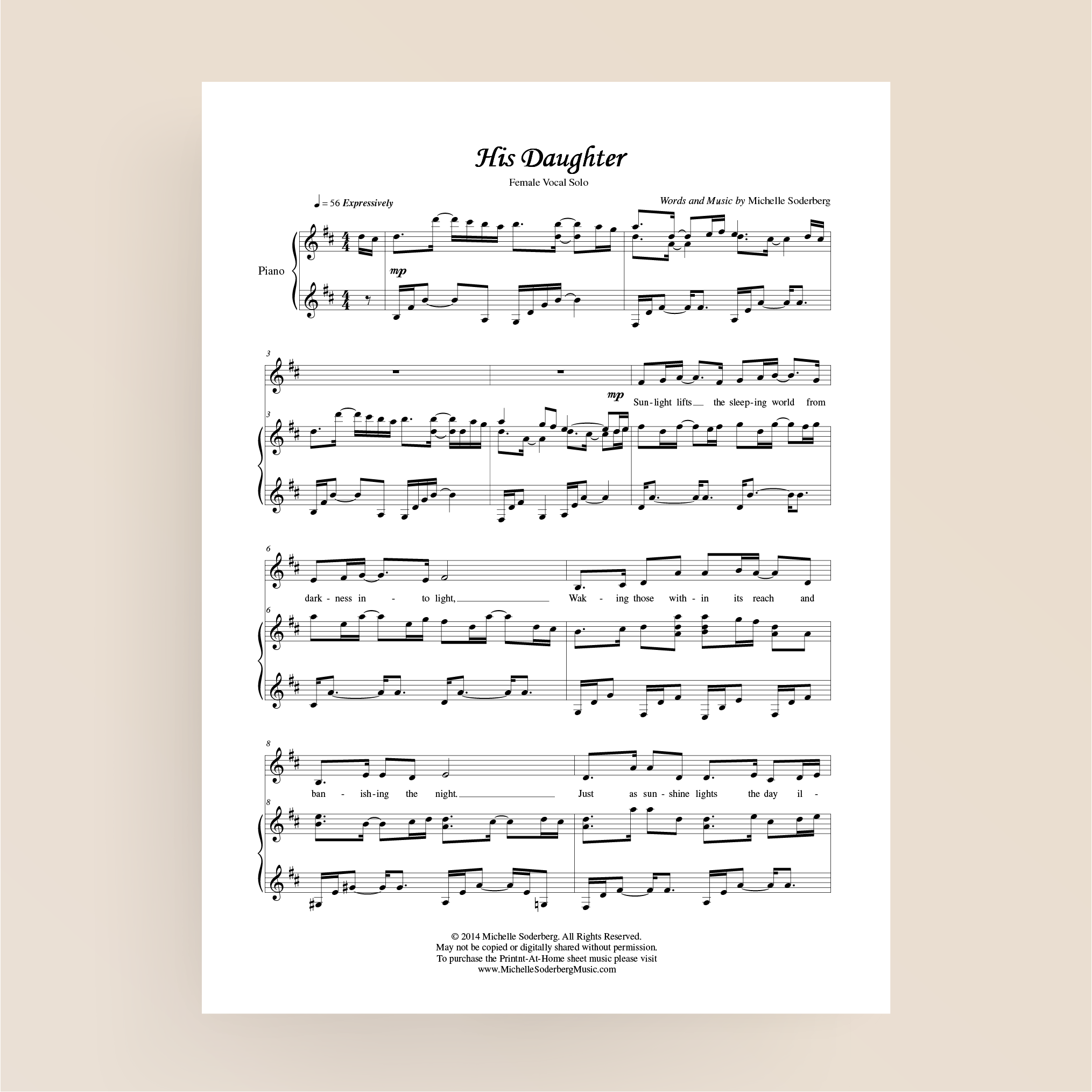 His Daughter Sheet Music