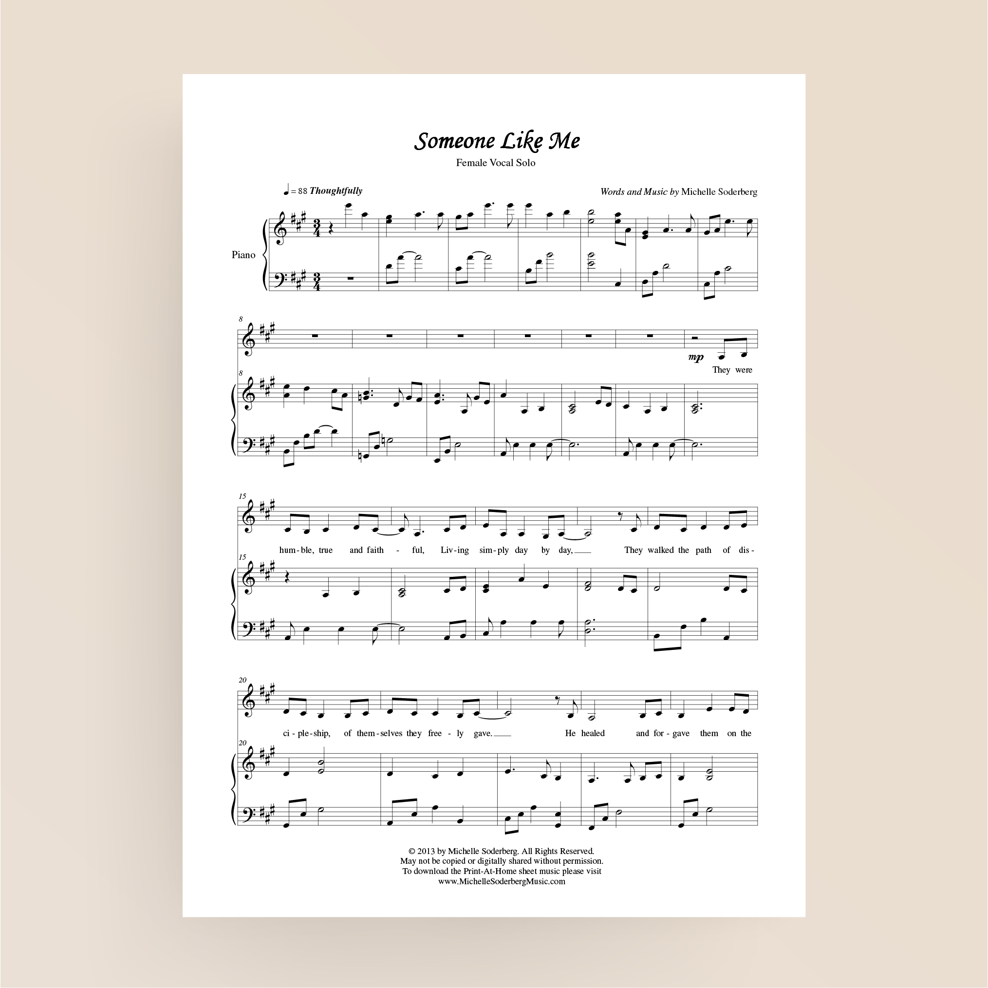 Someone Like Me Sheet Music